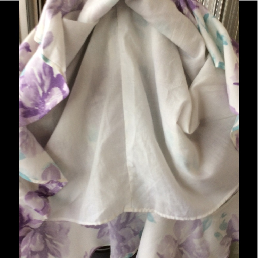 Emma James White Midi Skirt with Lavender Floral Print - Picture 4 of 4